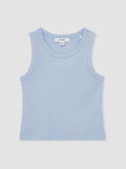 3-9 yrs Stretch-Cotton Ribbed Vest Blue | Children