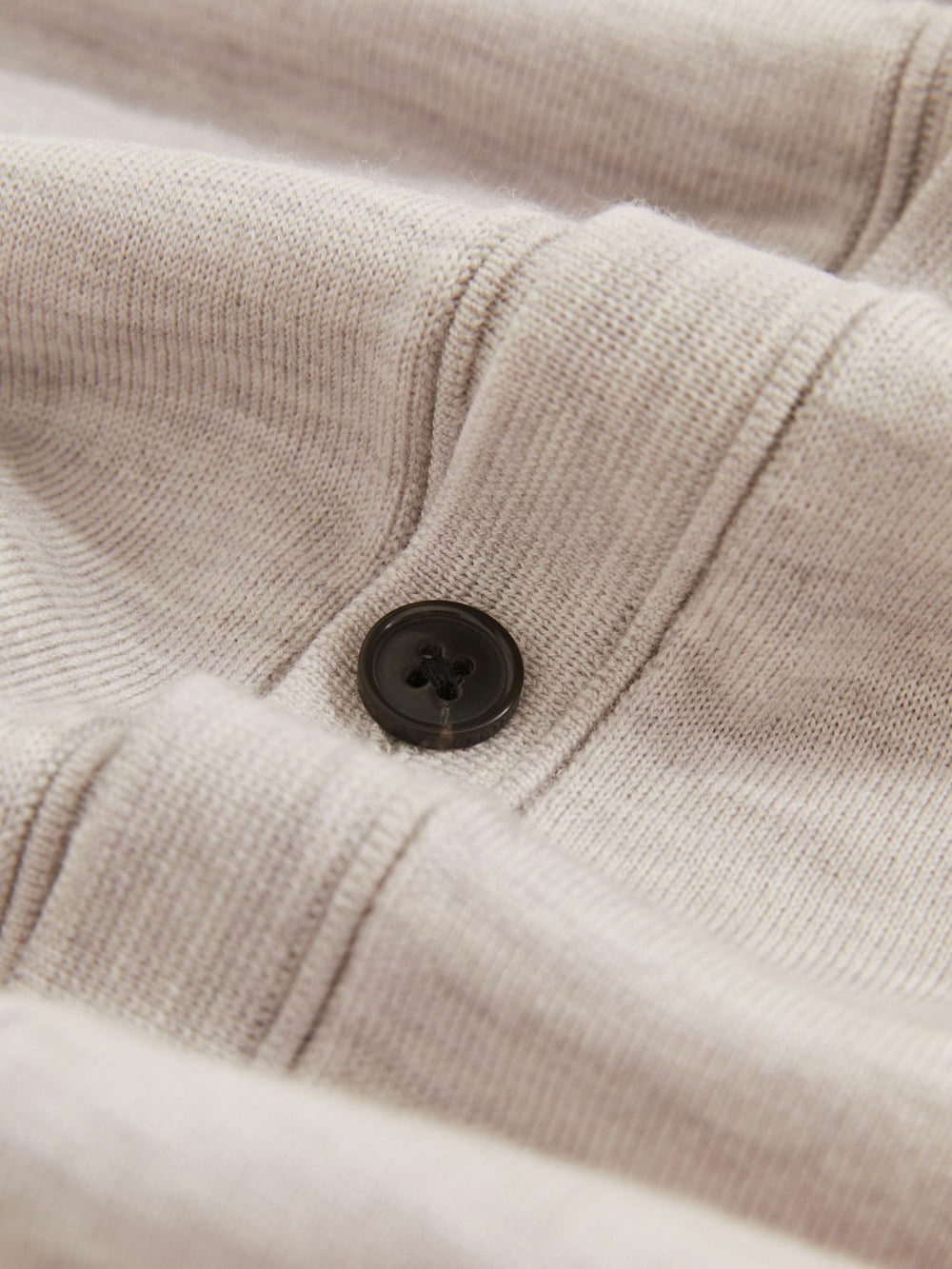 Merino Wool Button-Through Cardigan Wicker Brown Melange | Mens