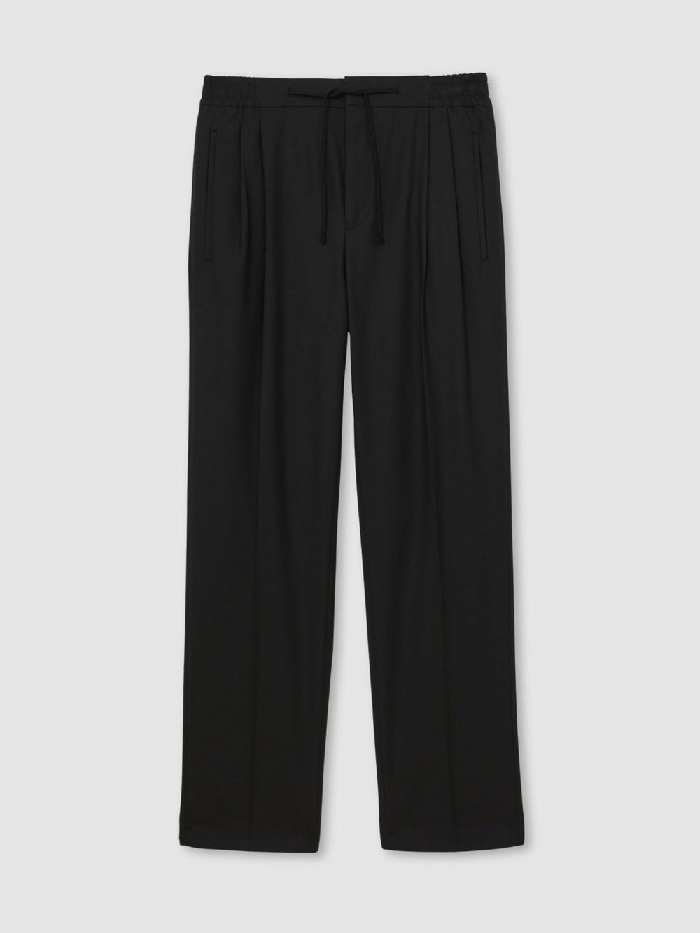 Relaxed-Fit Twill Drawstring Trousers Black | Mens