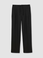 Relaxed-Fit Twill Drawstring Trousers Black | Mens