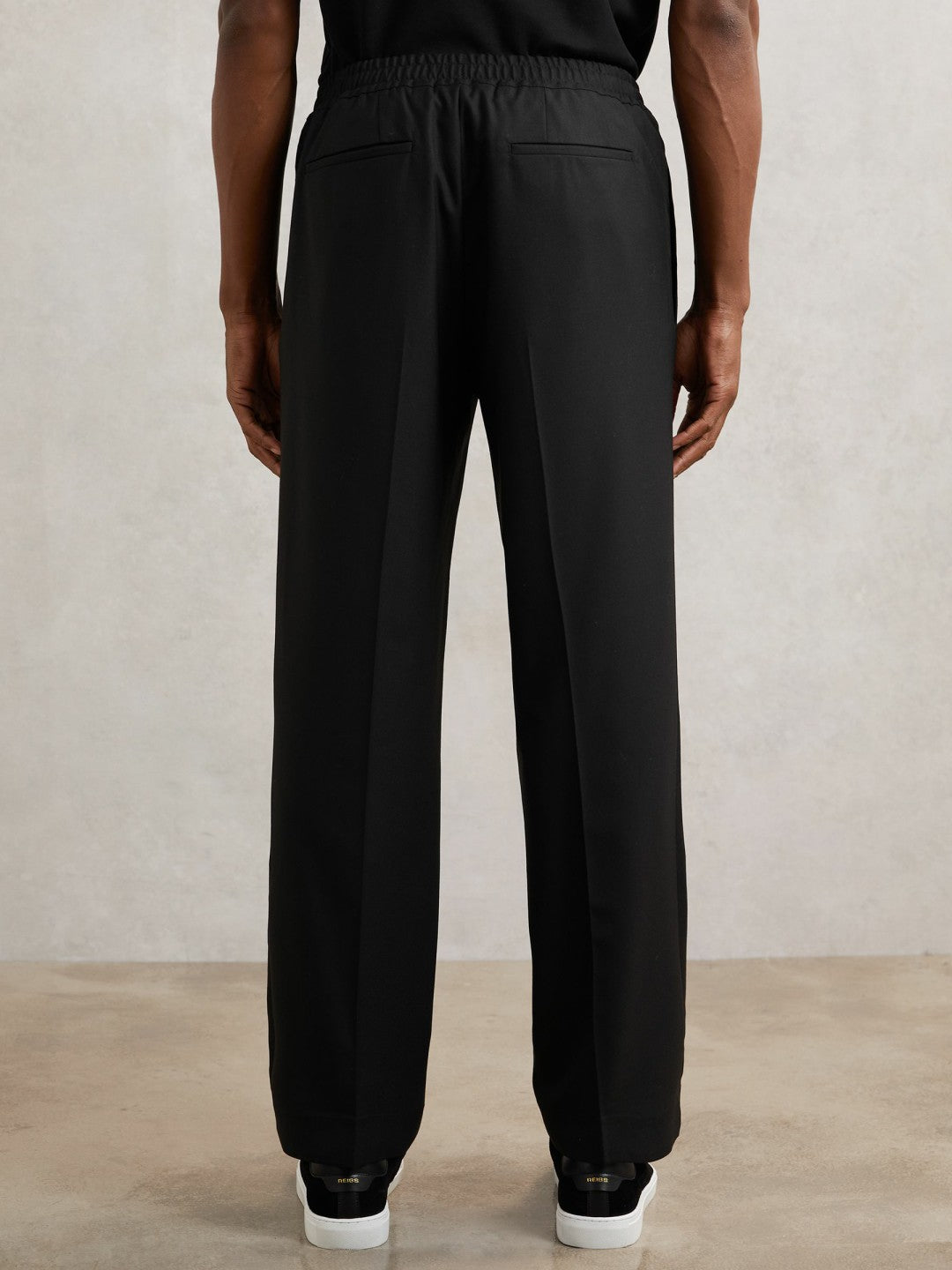 Relaxed-Fit Twill Drawstring Trousers Black | Mens