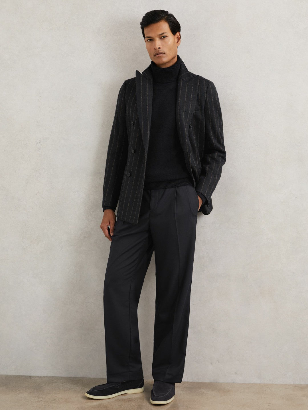 Relaxed-Fit Twill Drawstring Trousers Navy | Mens