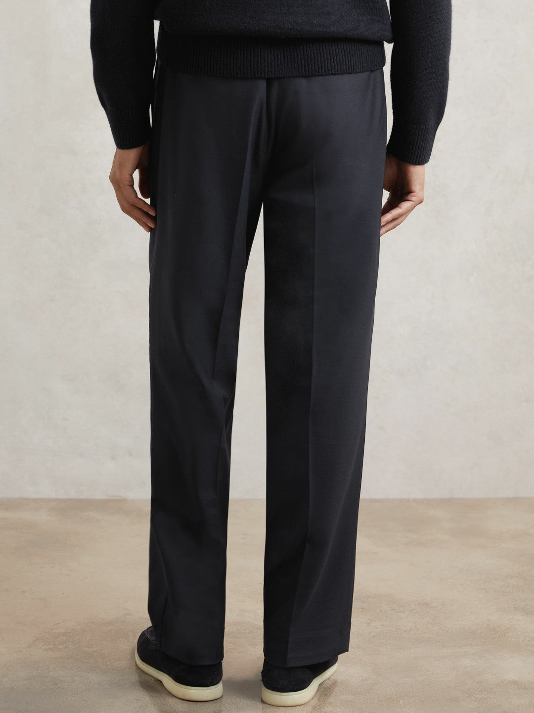 Relaxed-Fit Twill Drawstring Trousers Navy | Mens