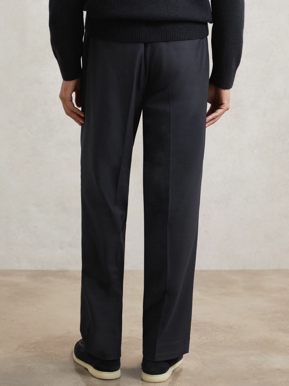 Relaxed-Fit Twill Drawstring Trousers Navy | Mens