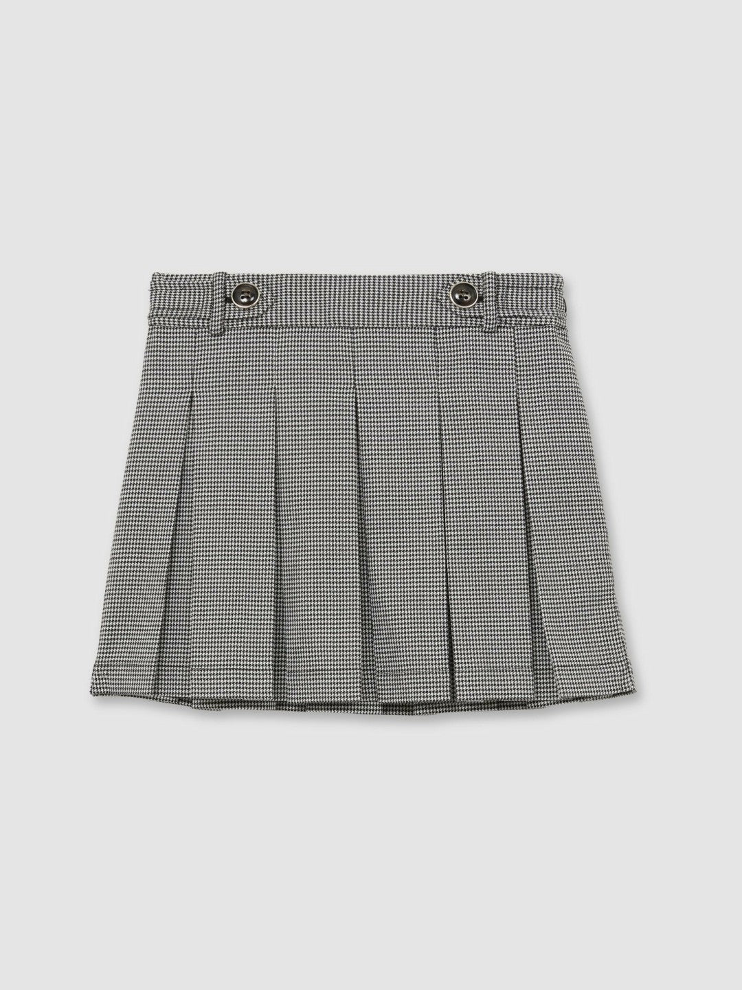 Houndstooth Check Pleated Skirt Black/White | Children