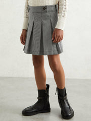 Houndstooth Check Pleated Skirt Black/White | Children