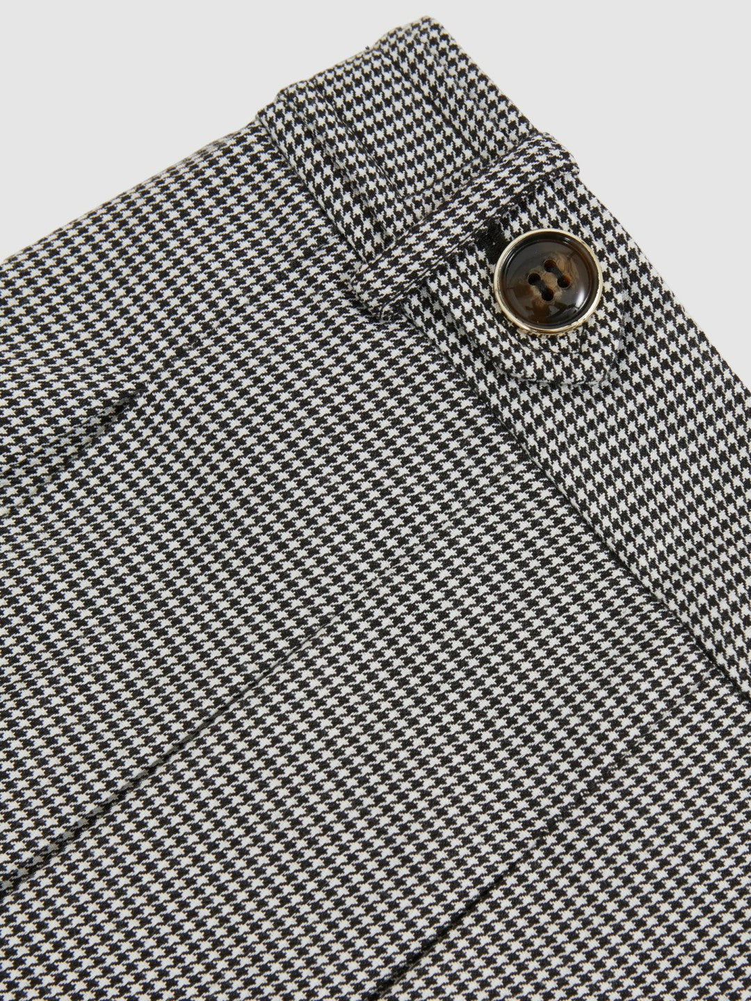 Houndstooth-Check Pleated Skirt Black/White | Children