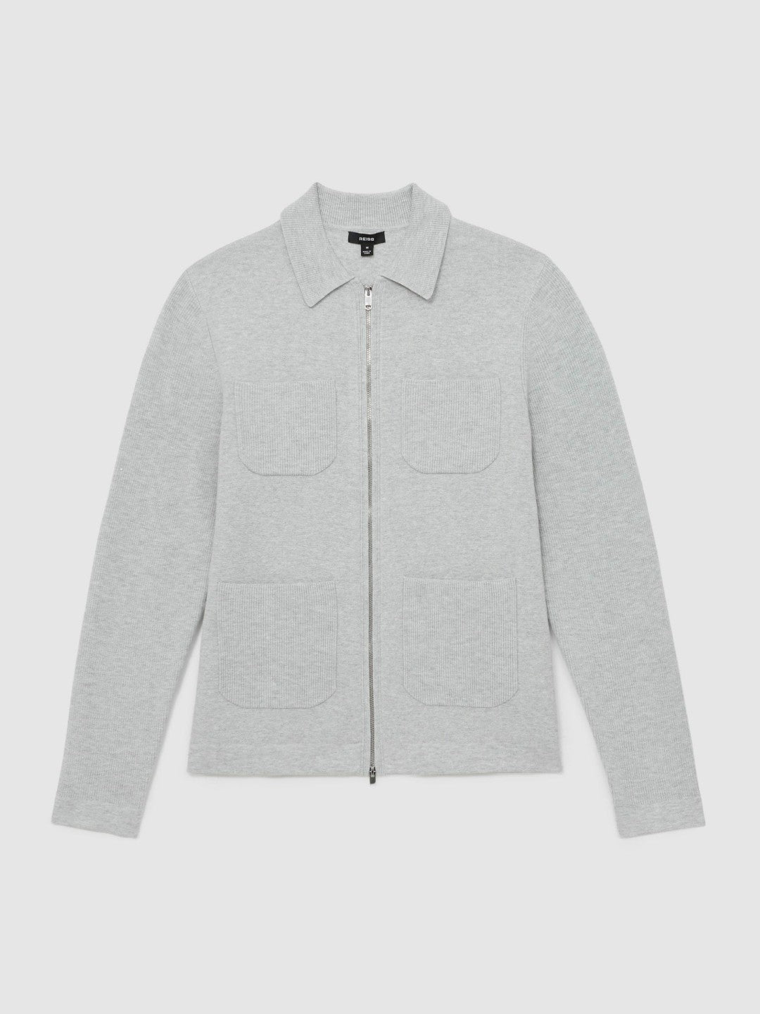 Four-Pocket Zip-Through Cardigan Soft Grey | Mens
