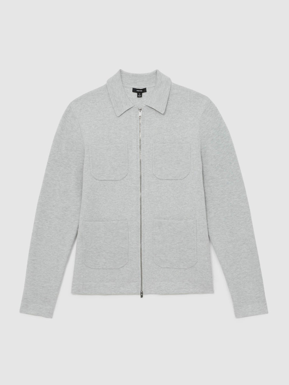 Four-Pocket Zip-Through Cardigan Soft Grey | Mens