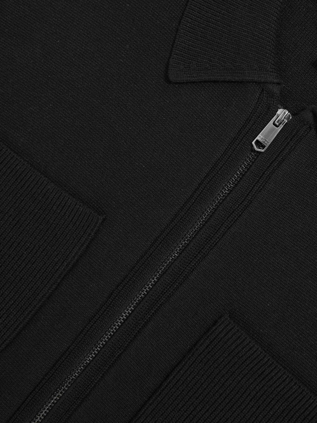 Four-Pocket Zip-Through Cardigan Black | Mens