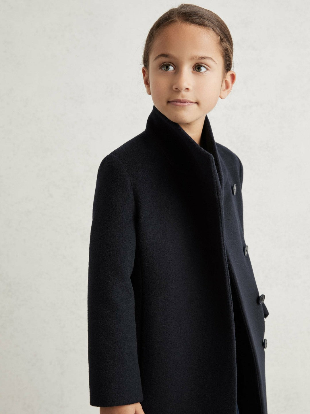 3-9 yrs Wool-Blend Funnel-Neck Coat Navy | Children
