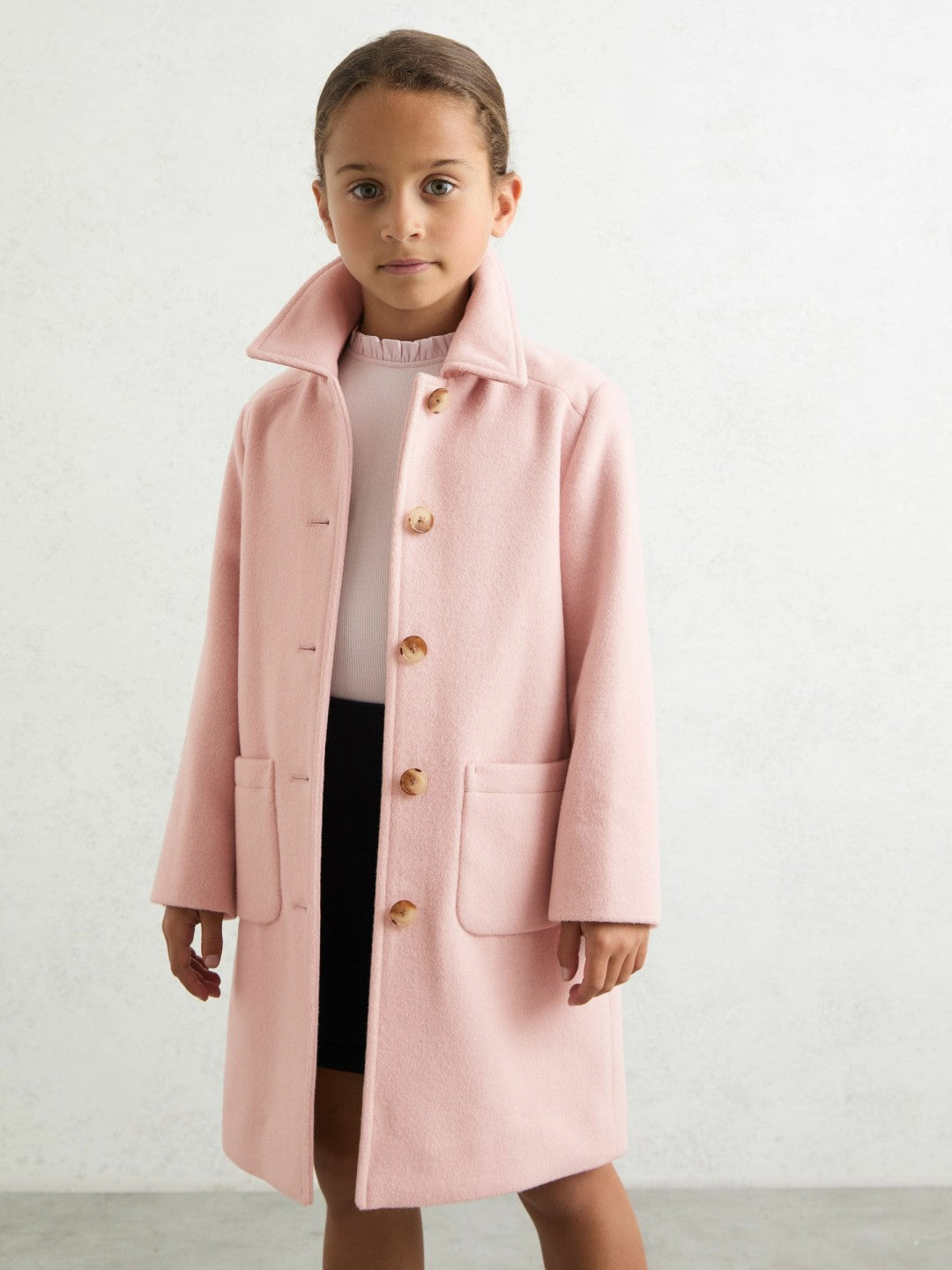 3-9 yrs Wool-Blend Single-Breasted Coat Pink | Children