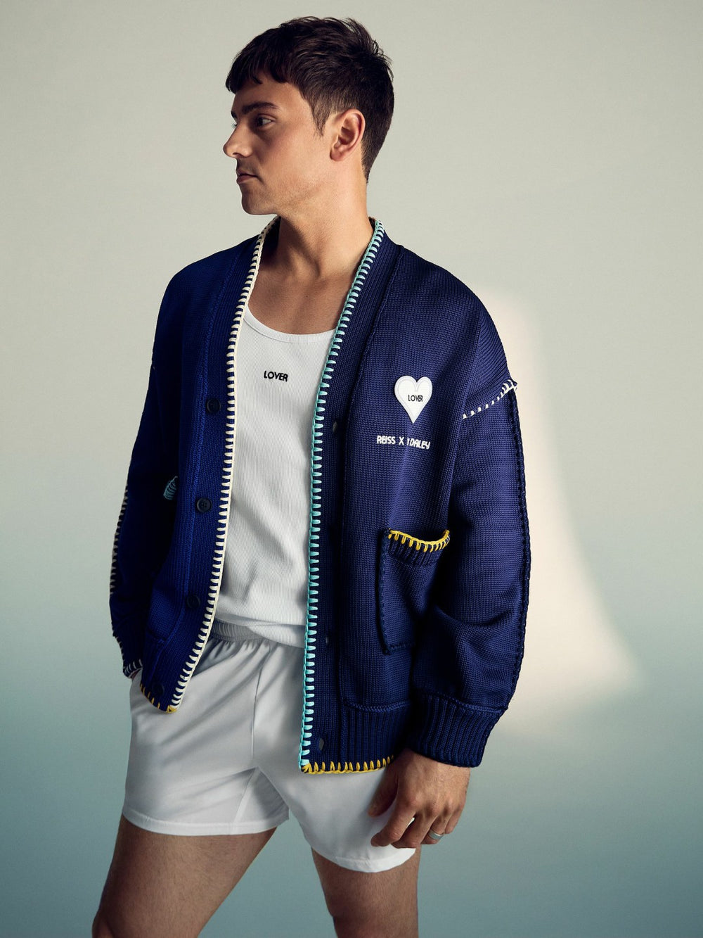 | Tom Daley Lover Knit Cardigan Navy Blue | Mens