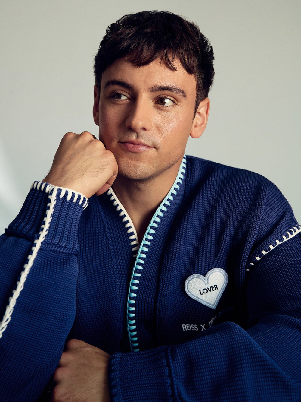 | Tom Daley Lover Knit Cardigan Navy Blue | Mens