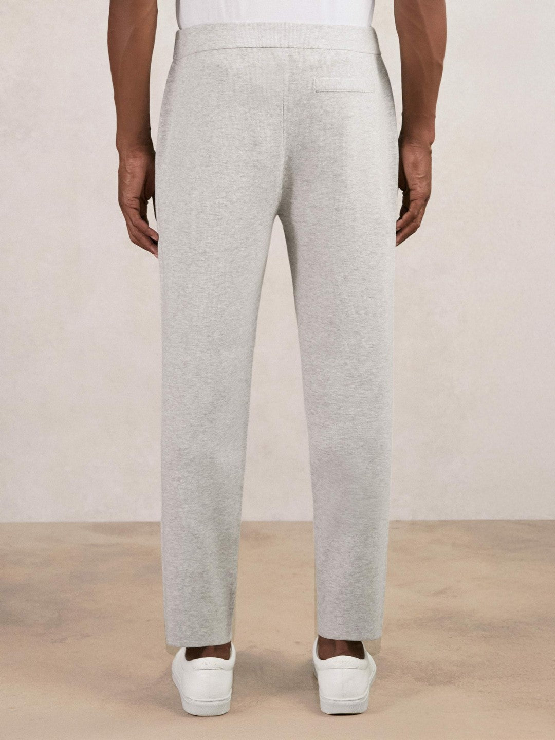 Tapered Knitted Trousers Soft Grey | Mens