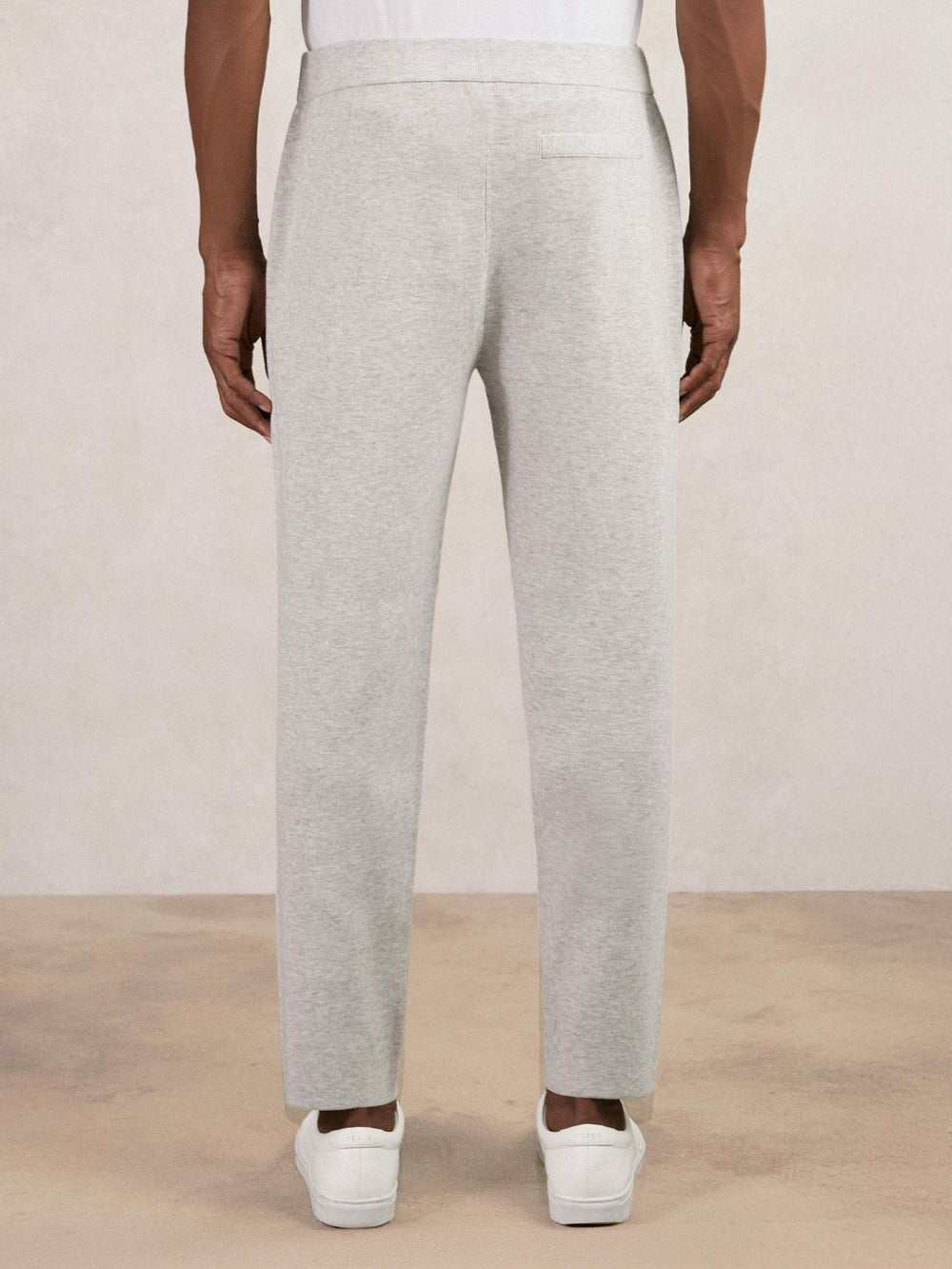 Tapered Knitted Trousers Soft Grey | Mens