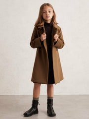 9-13 yrs Wool-Blend Double-Breasted Coat Camel | Children