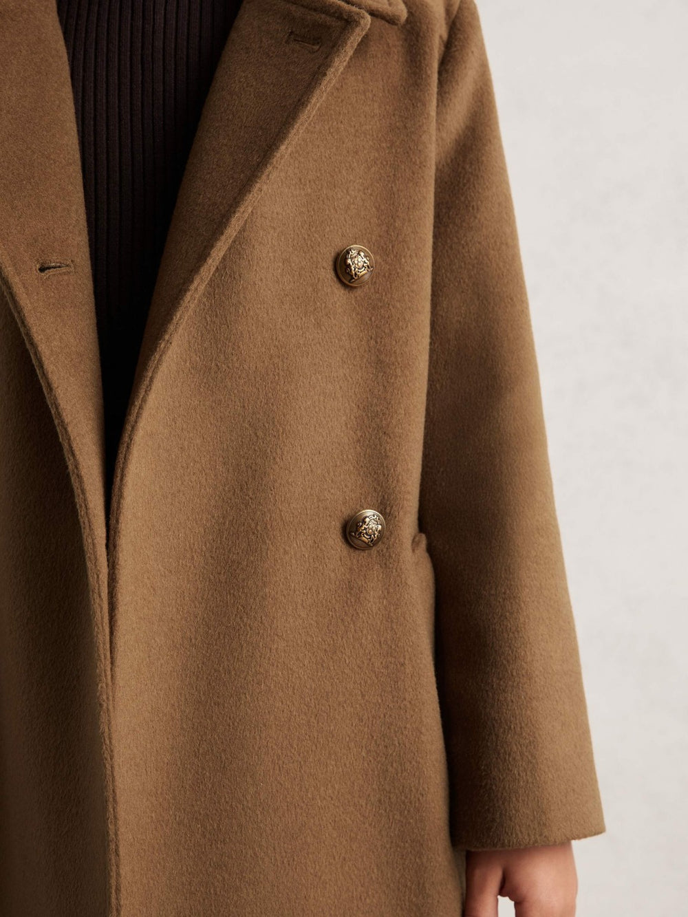 9-13 yrs Wool-Blend Double-Breasted Coat Camel | Children