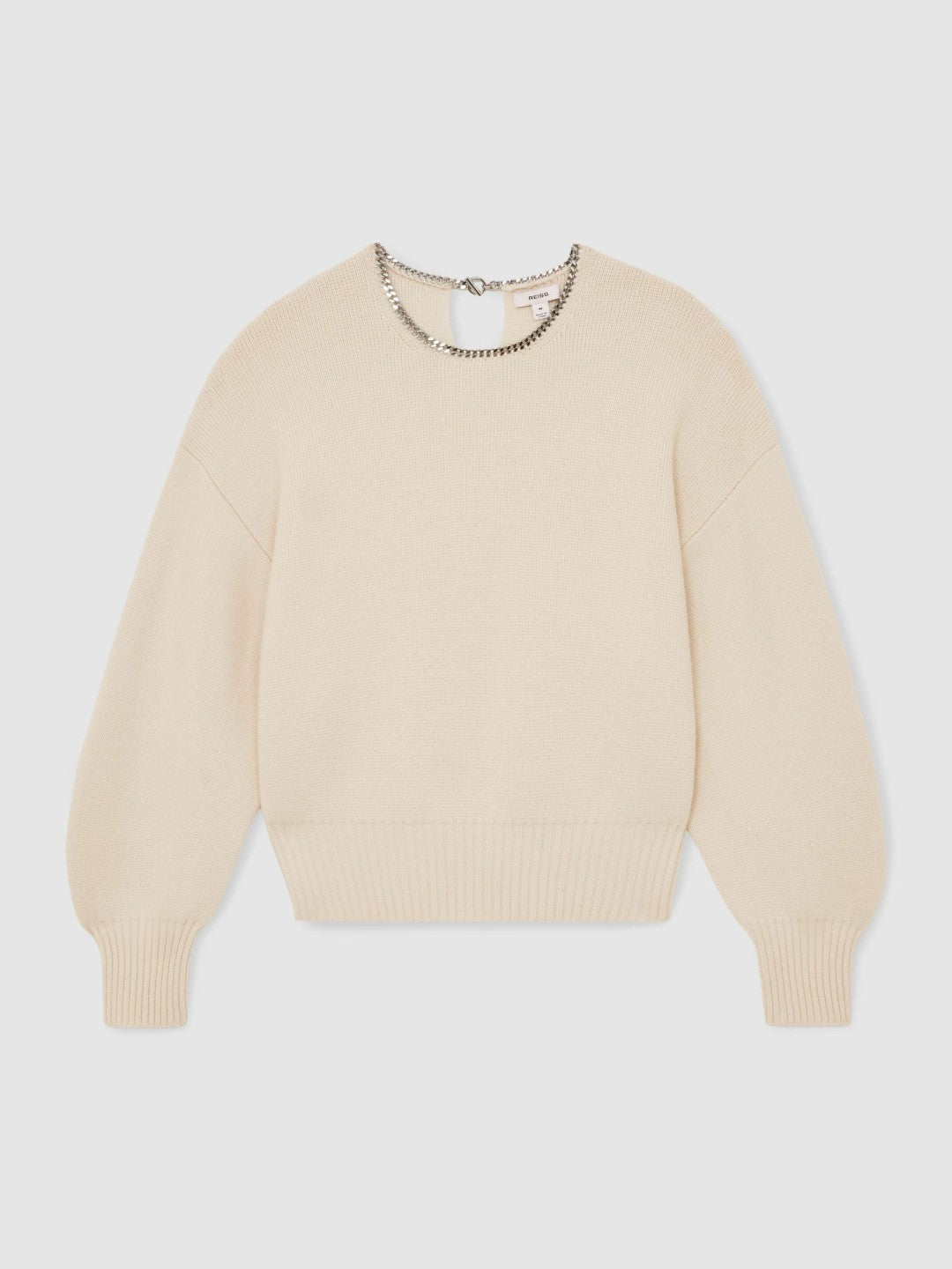 Wool-Blend Necklace-Trim Jumper with Cashmere Cream | Womens