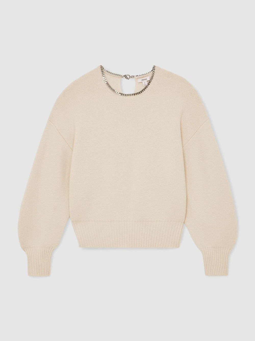 Wool-Blend Necklace-Trim Jumper with Cashmere Cream | Womens