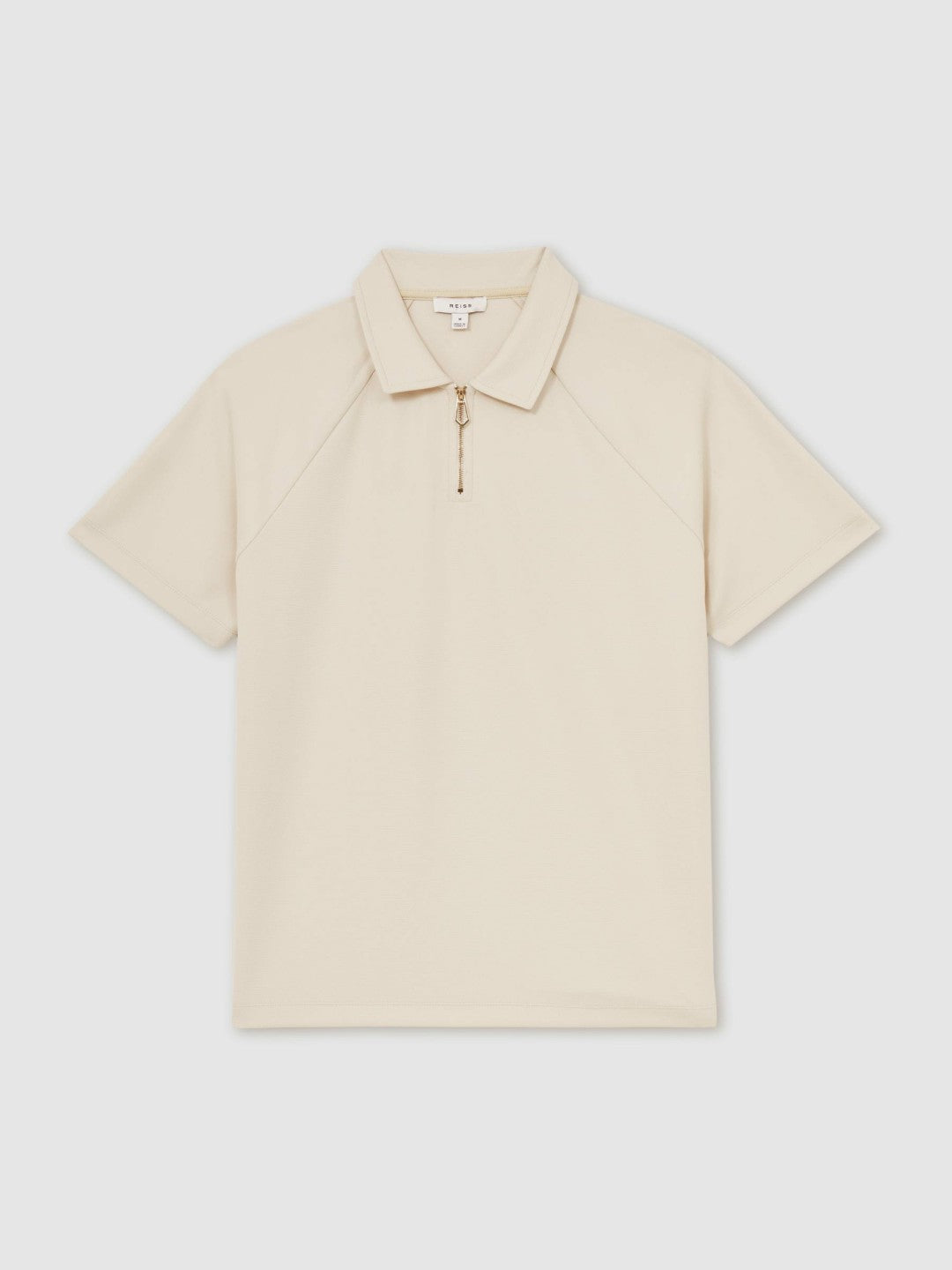Textured Raglan Half-Zip Polo Shirt Stone | Mens