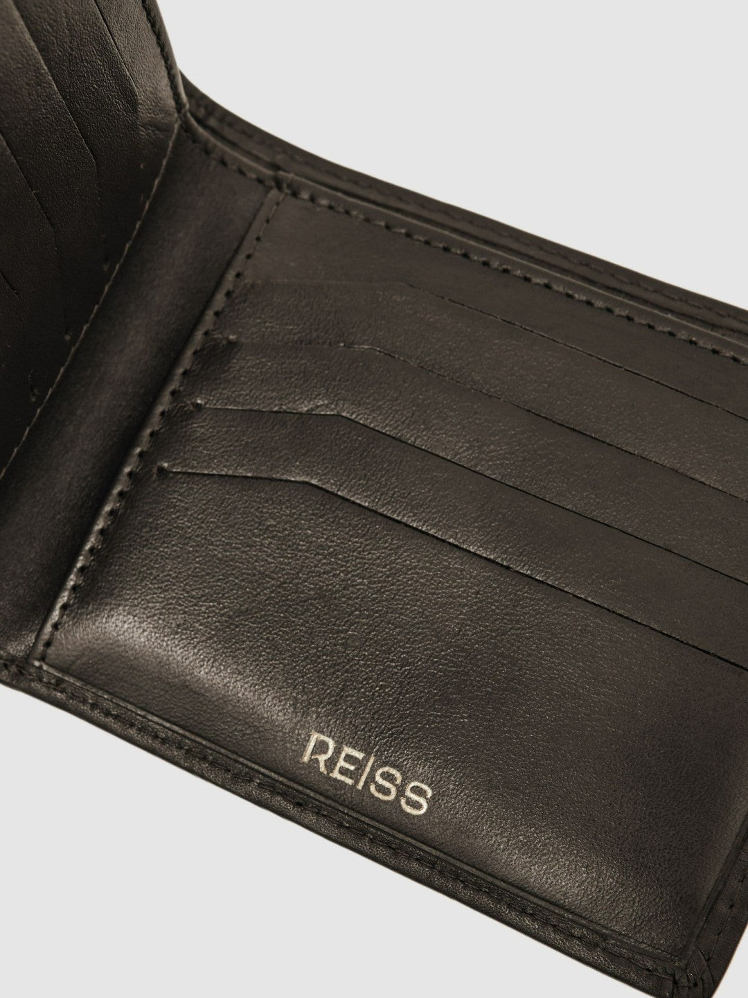Leather Large Lattice-Effect Wallet Dark Brown | Mens