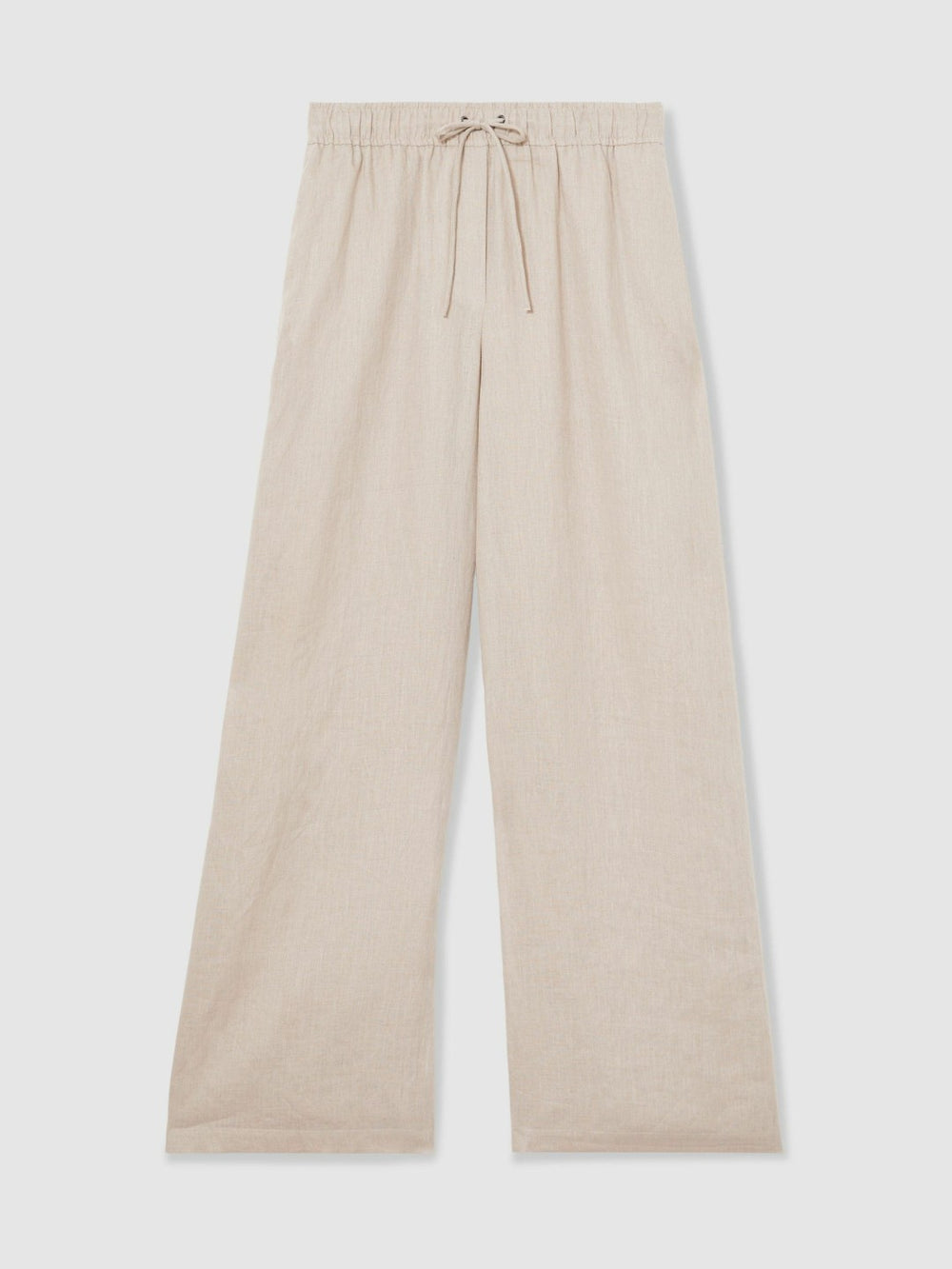 Petite Linen-Blend Wide-Leg Trousers Neutral | Womens