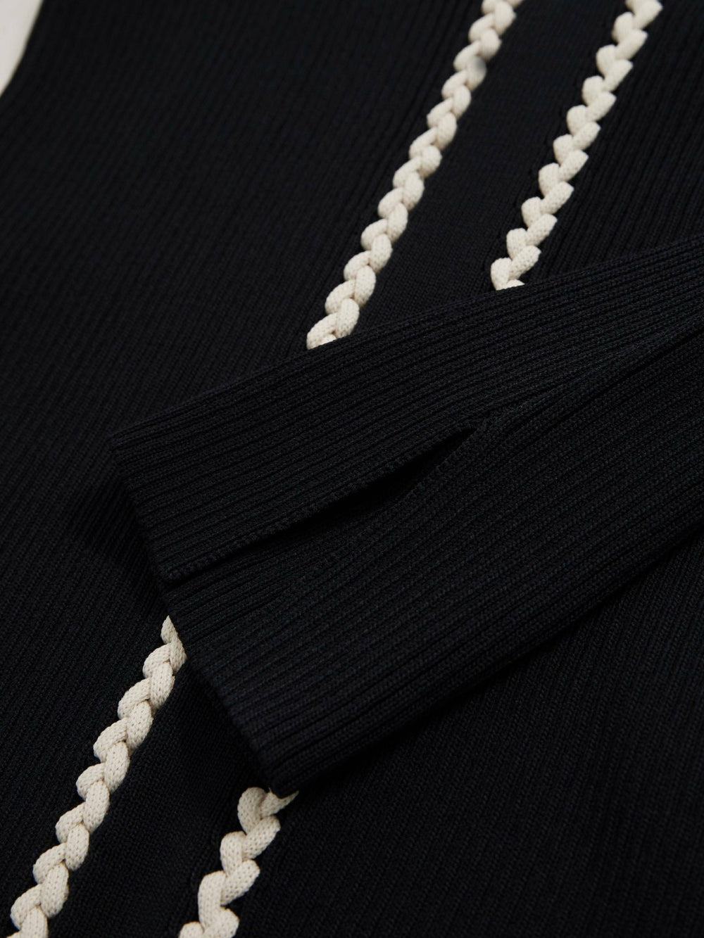 Craft-Stitch Rib-Knit Top Navy/White | Womens