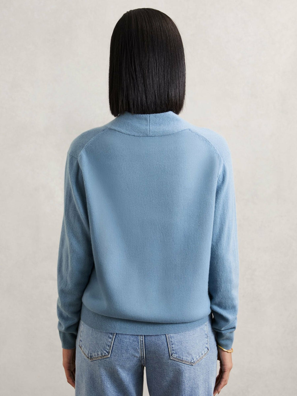 Cashmere V-Neck Jumper Blue | Womens
