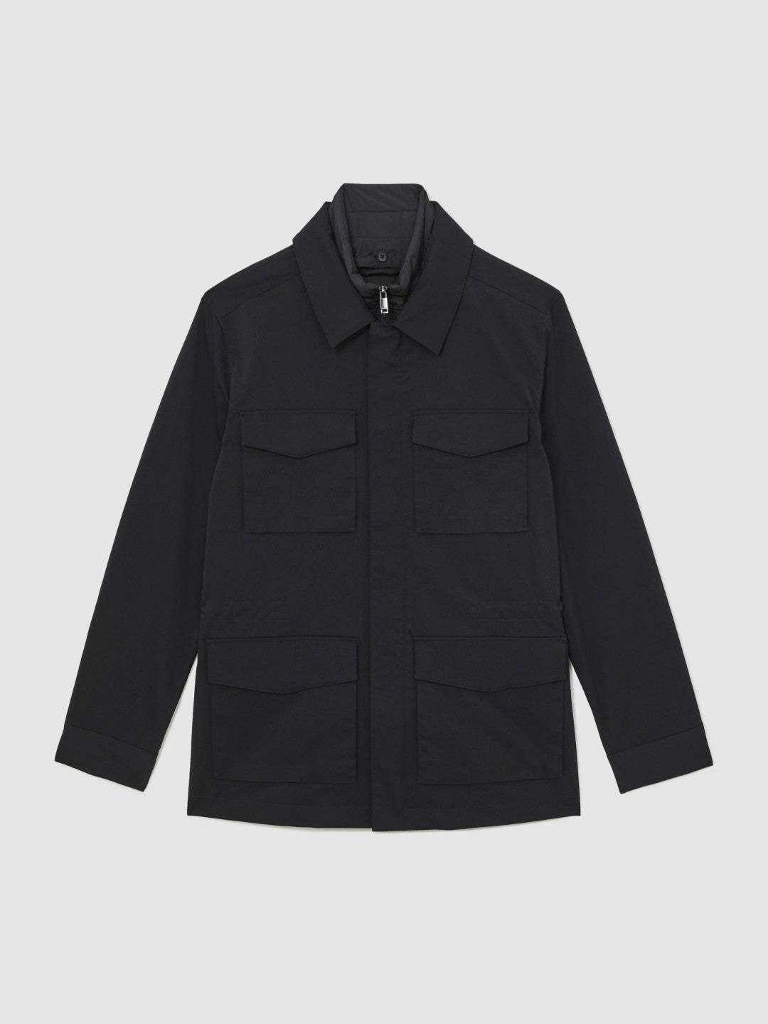 Removable-Gilet Safari Jacket Navy | Mens