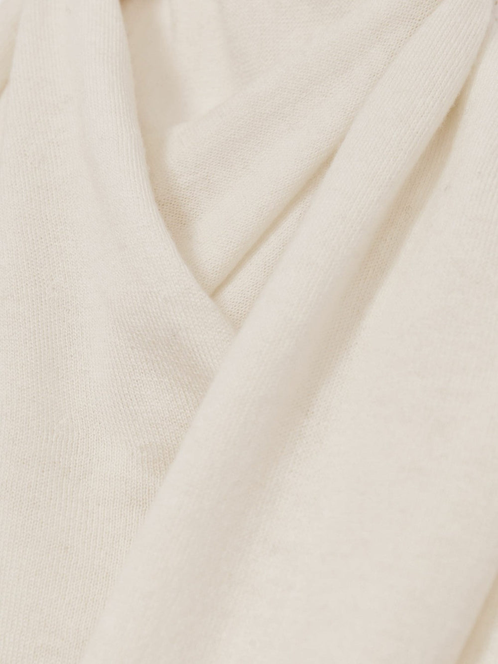 Wool Scarf-Tie Draped Jumper Cream | Womens