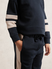 Cotton-Blend Joggers and Hoodie Set Navy | Children