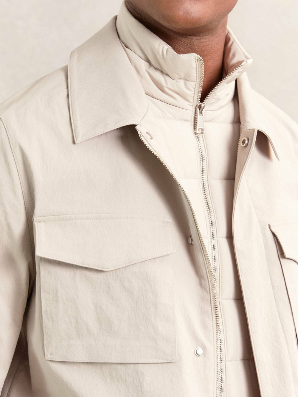 Removable-Gilet Safari Jacket Stone | Mens