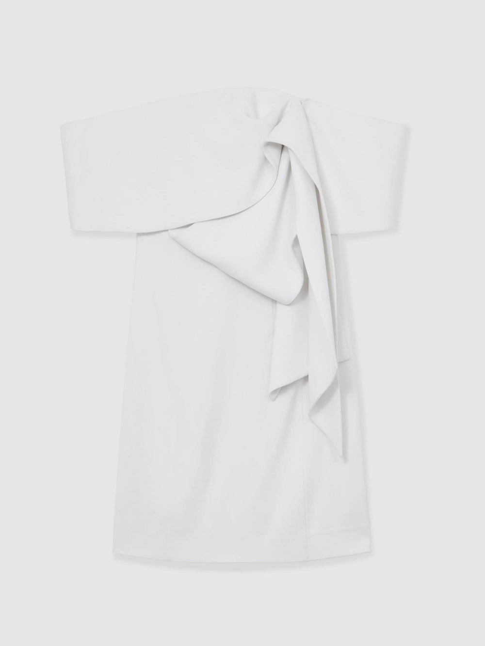 Sculptural Off-Shoulder Mini Dress Ivory | Womens