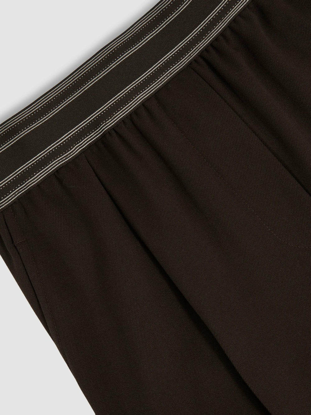 Petite Wide-Leg Contrast-Waistband Trousers Chocolate Brown | Womens