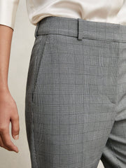Check Slim-Fit Suit Trousers Grey | Womens