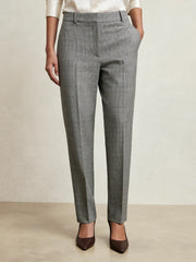 Check Slim-Fit Suit Trousers Grey | Womens