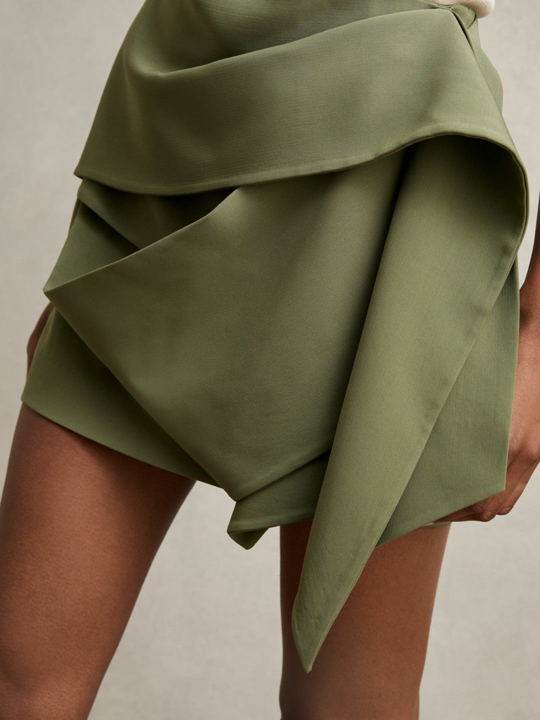 Sculptural Mini Skirt Green | Womens