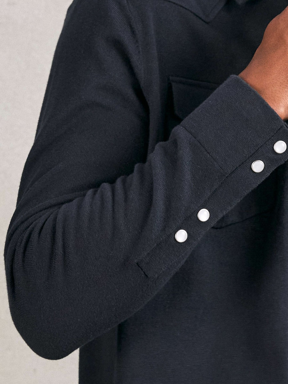 Cotton-Cashmere Western Knitted Shirt Navy | Mens