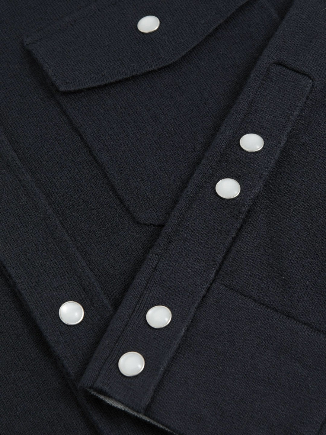 Cotton-Cashmere Western Knitted Shirt Navy | Mens