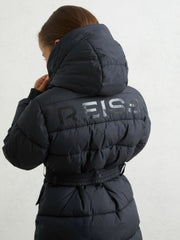 Longline Hooded Puffer Coat Navy | Children