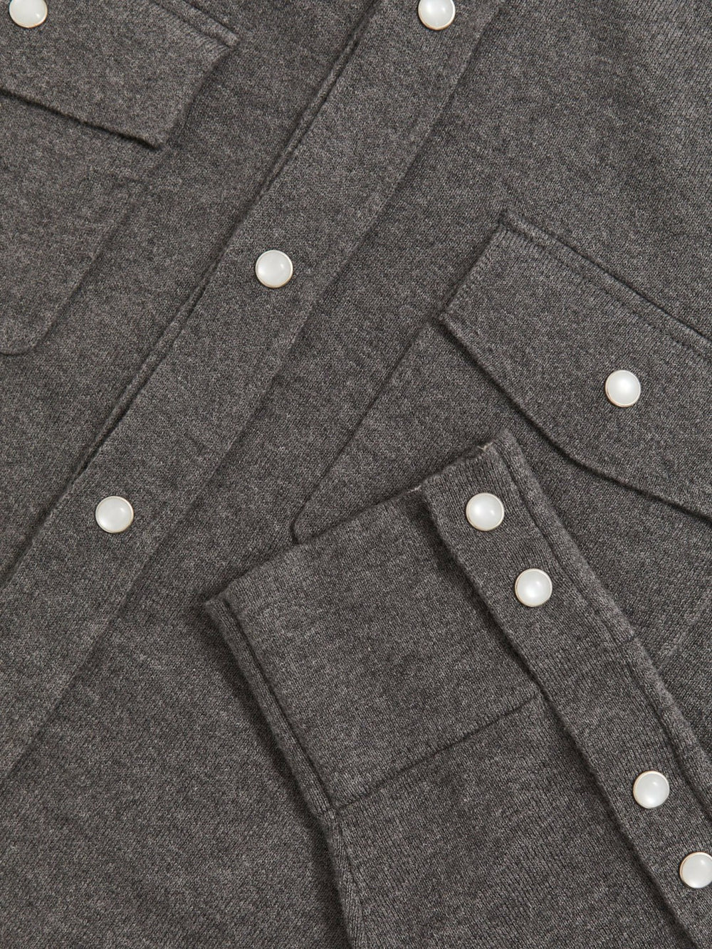Cotton-Cashmere Western Knitted Shirt Charcoal Grey | Mens