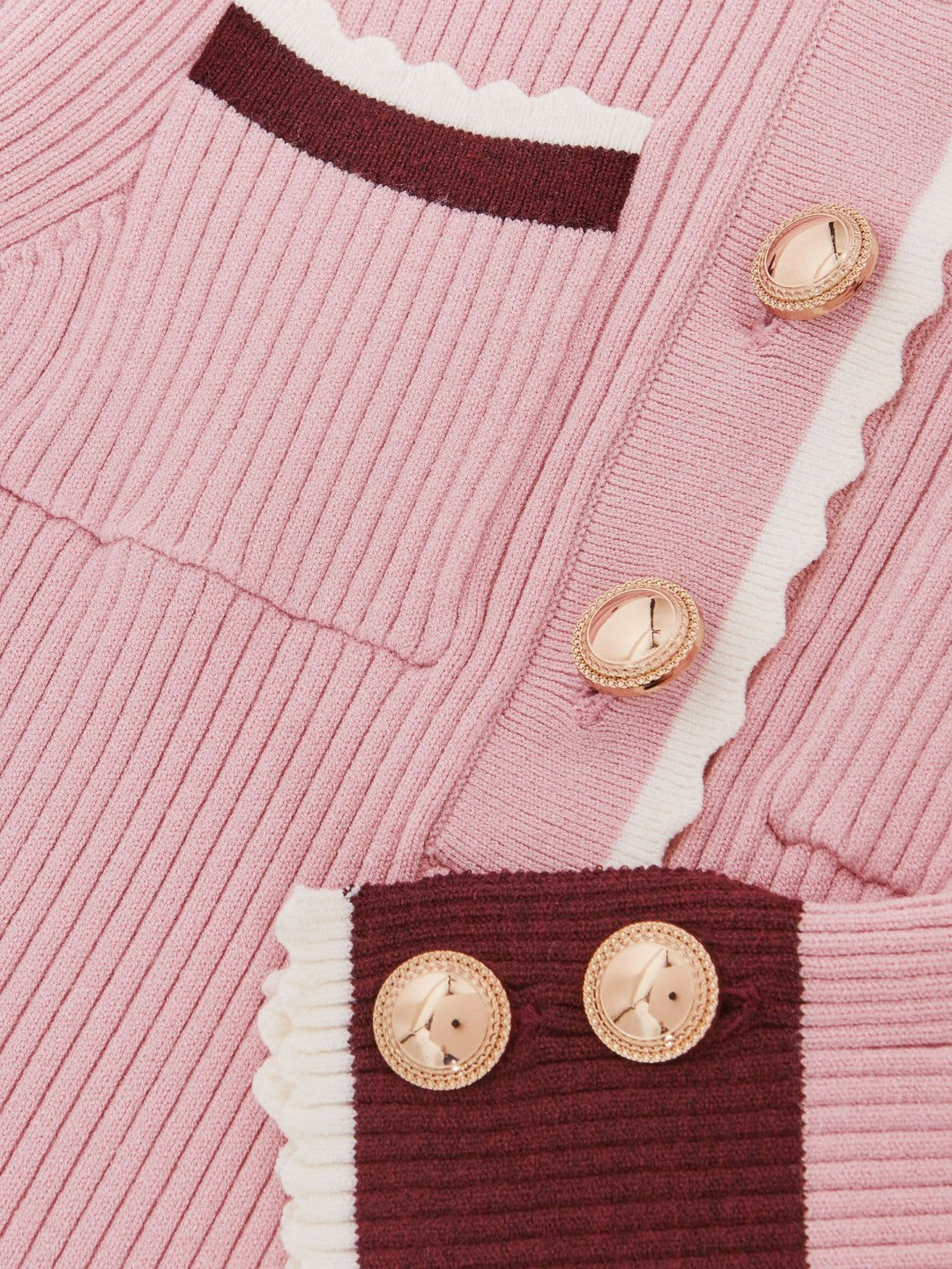 13-14 yrs Scallop-Trim Rib-Knit Dress Pink | Children