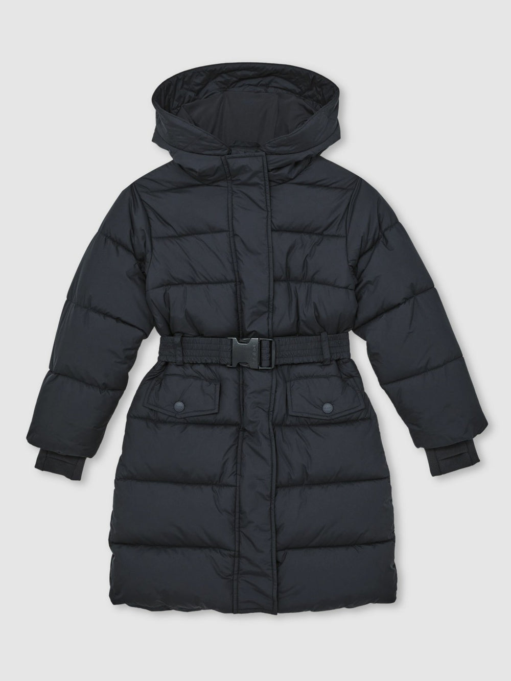 Longline Hooded Puffer Coat Navy | Children