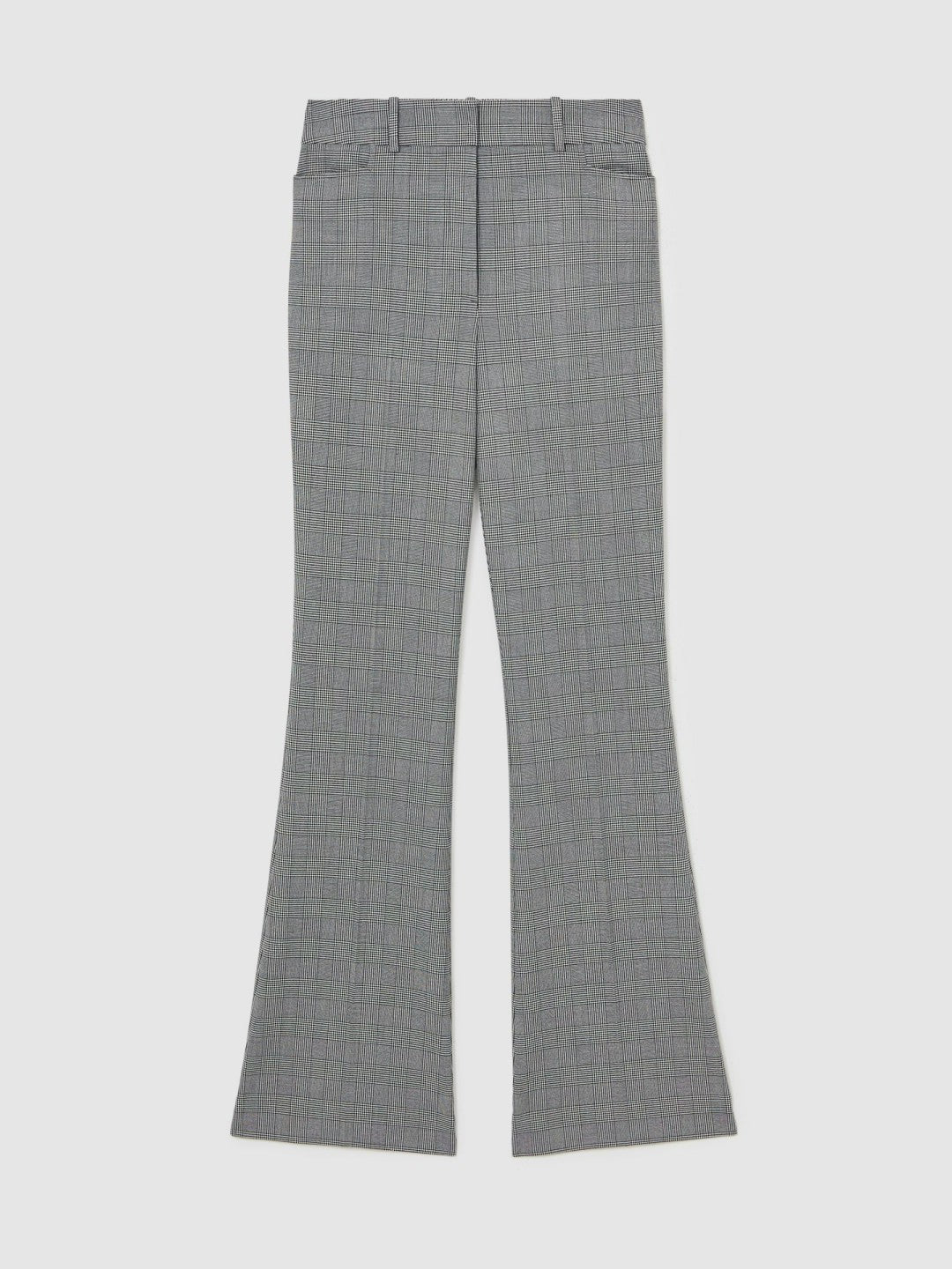 Petite Check Flared Suit Trousers Grey | Womens