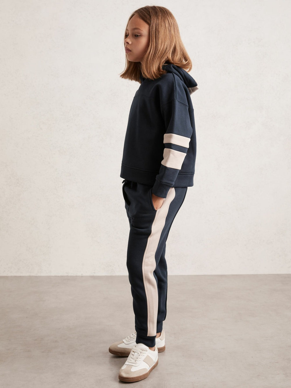 Cotton-Blend Joggers and Hoodie Set Navy | Children