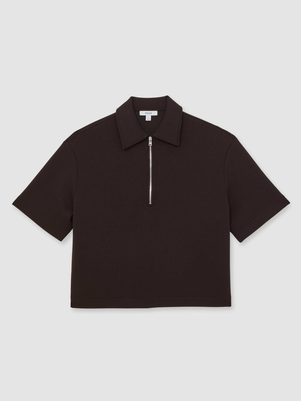 Short-Sleeve Half-Zip Sweatshirt Plum Purple | Womens