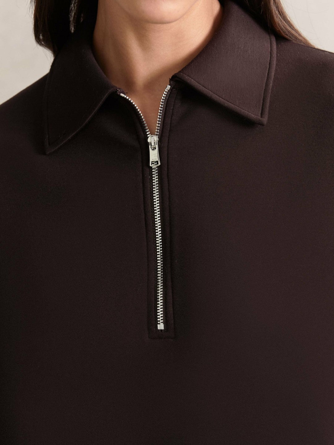 Short-Sleeve Half-Zip Sweatshirt Plum Purple | Womens