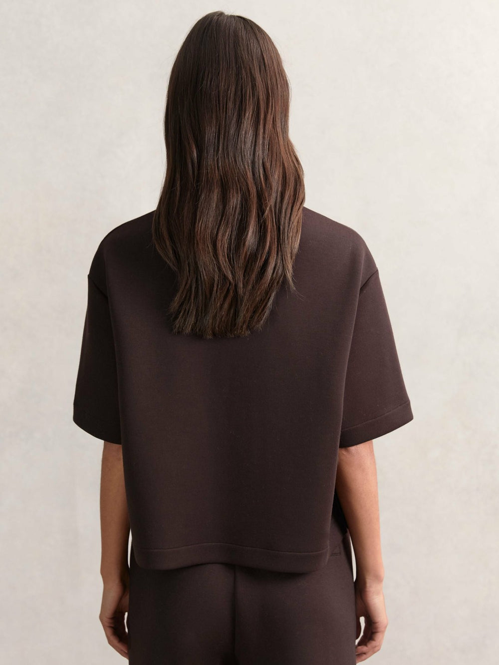 Short-Sleeve Half-Zip Sweatshirt Plum Purple | Womens