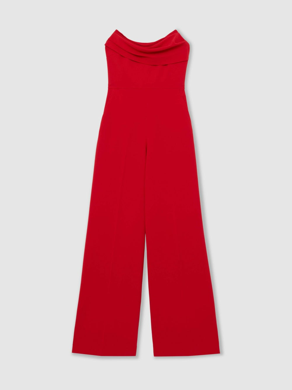Structured Strapless Wide-Leg Jumpsuit Red | Womens